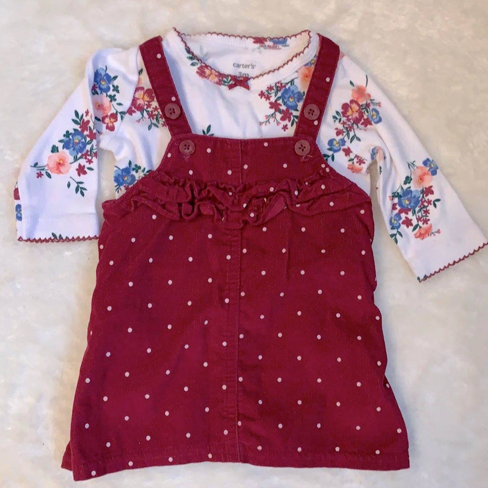 Carter’s corduroy dress with floral top